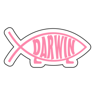 Darwin Fish Sticker (Pink)